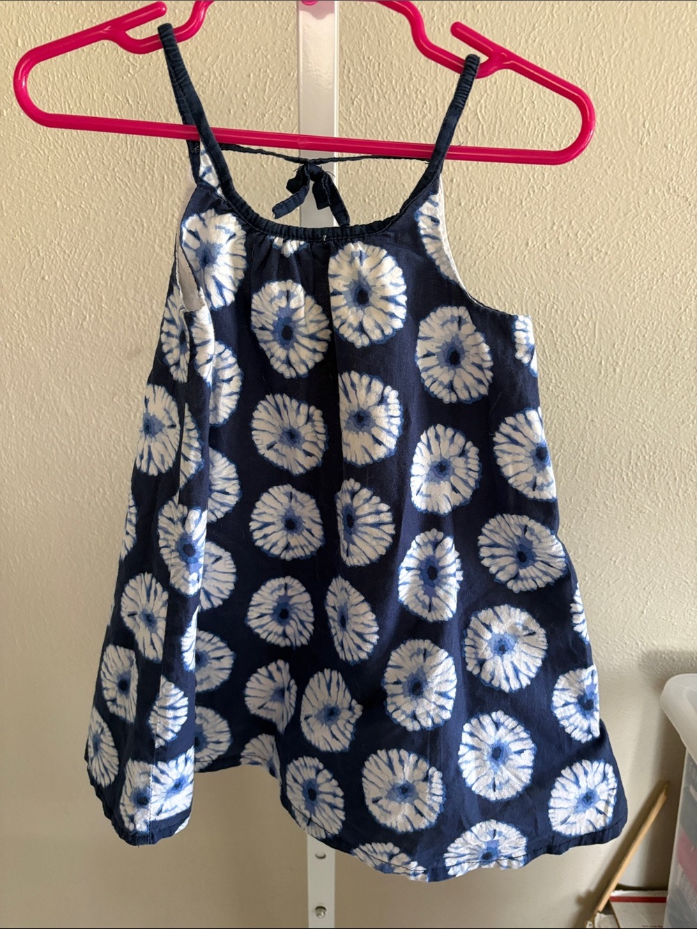 Blue and White Tie-Dye Circle Dress with Back Tie Childs 2T